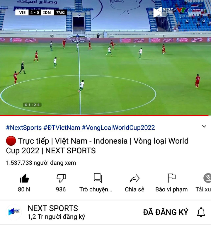 Trận đấu Việt Nam - Indonesia xác lập kỷ lục người xem trên Internet - 4