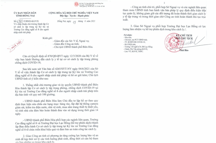 Đồng Nai thành lập khu cách ly riêng cho người nhập cảnh trái phép - 1