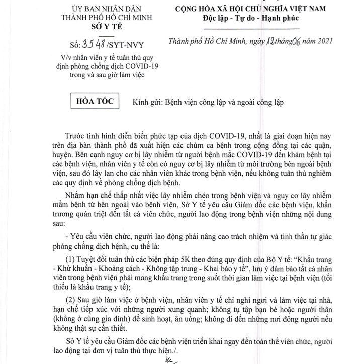 TP.HCM yêu cầu nhân viên y tế chỉ ở nhà sau giờ làm - 1