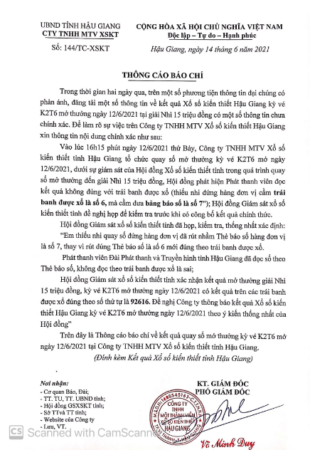 Phát thanh viên đọc nhầm kết quả mở thưởng, Xổ số Hậu Giang lên tiếng - 1