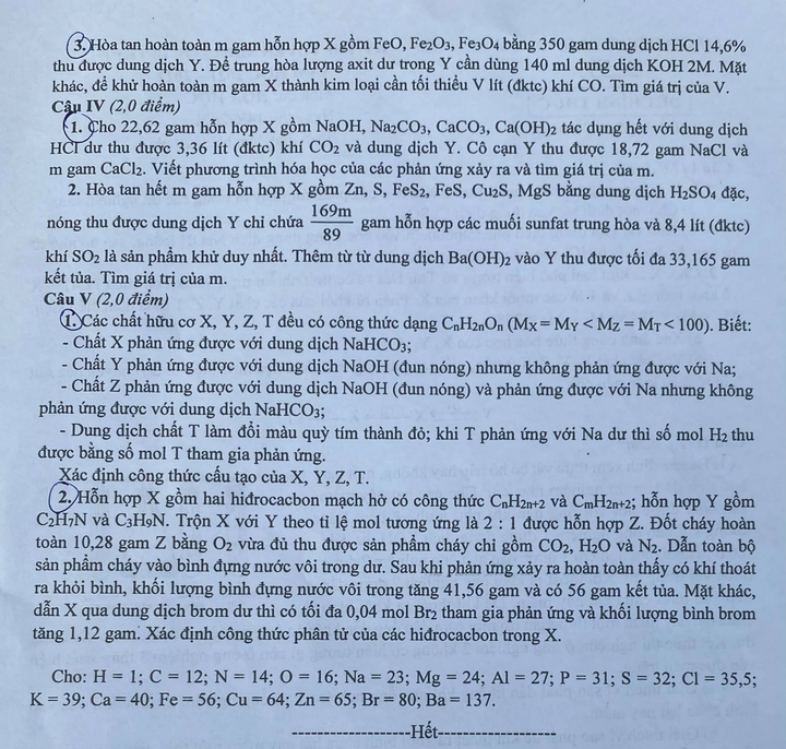 Đề môn Hoá thi vào lớp 10 trường chuyên của Hà Nội - 2