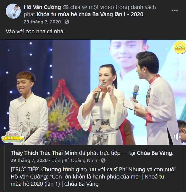 mối quan hệ phi nhung hồ văn cường ảnh 5 Lùm xùm cát-sê Hồ Văn Cường: Phi Nhung và quản lý phát ngôn tiền hậu bất nhất - 5