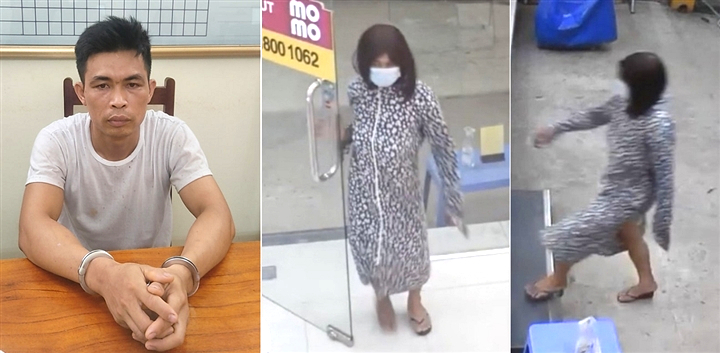 Gã trai đội tóc dài, mặc váy đóng giả nữ vào cửa hàng cướp điện thoại - 1