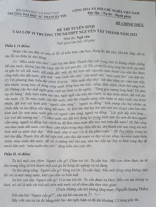 Những đề Ngữ văn gây tiếng vang trong mùa thi vào lớp 10 - 3