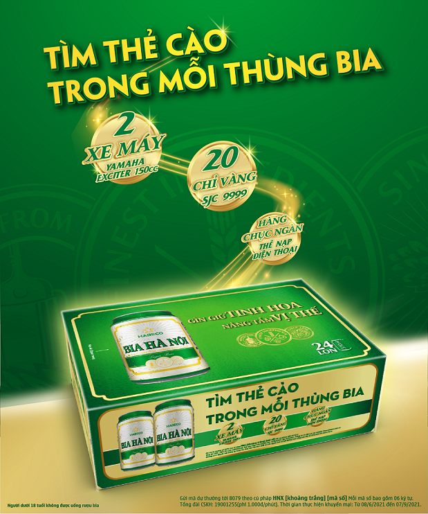 Hè 2021 sôi động cùng CTKM 'Tìm thẻ cào trong mỗi thùng bia' của Bia Hà Nội Xanh - 1