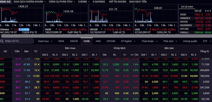 Sắc đỏ áp đảo, VN-Index lao dốc ngày khai trương hệ thống mới - 1
