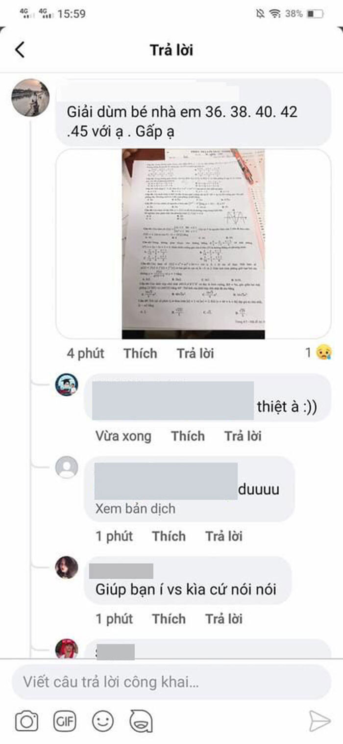 Xác minh thông tin thí sinh chụp ảnh, gửi đề Toán ra ngoài khi đang ở phòng thi - 2