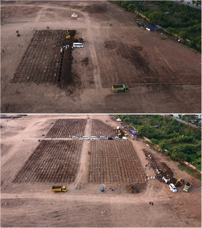 Sốc với 2 ảnh chụp nghĩa trang Indonesia cách nhau 10 ngày - 1