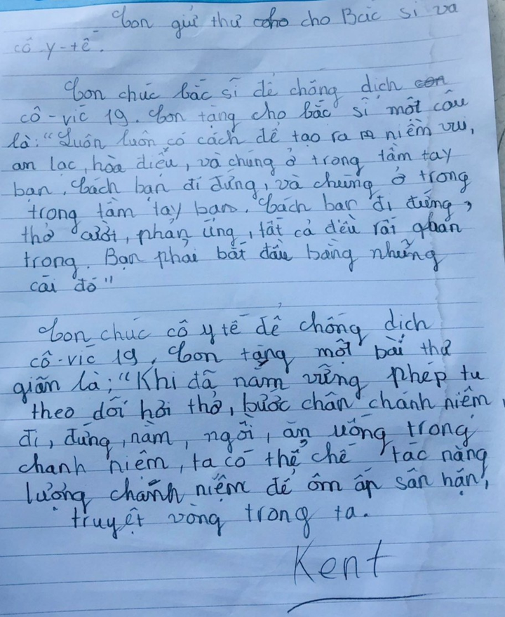 Xúc động bức thư học sinh lớp 4 gửi bác sĩ tuyến đầu chống dịch - 3
