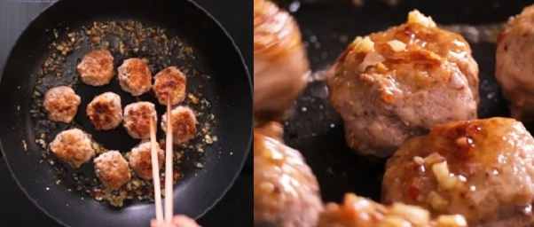 Thịt viên chiên rim tỏi ớt - 1