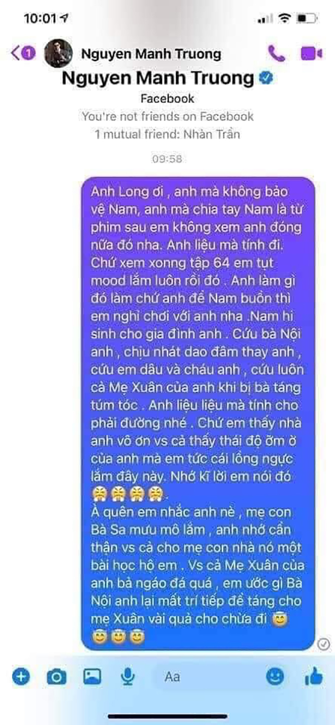 Quá bức xúc, fan Hương Vị Tình Thân vào tận trang cá nhân Mạnh Trường ‘mách lẻo’ - 3