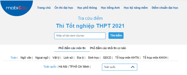 Tra cứu điểm thi tốt nghiệp THPT 2021 nhanh nhất tại mobiEdu - 1