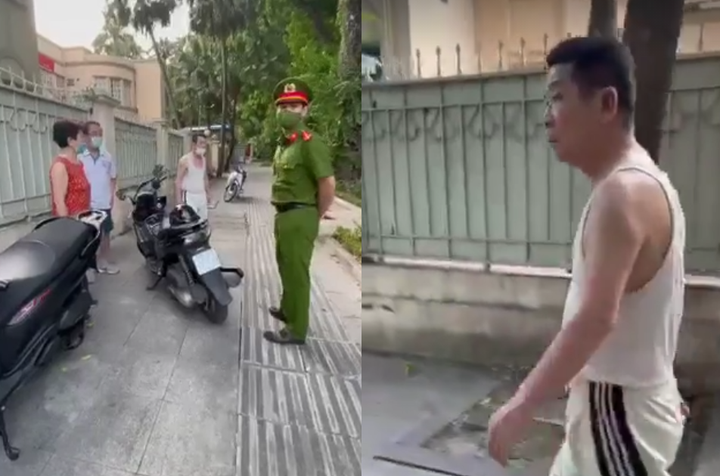 Hà Nội: Cụ ông không đeo khẩu trang, ra đường tập thể dục còn cãi công an - 1