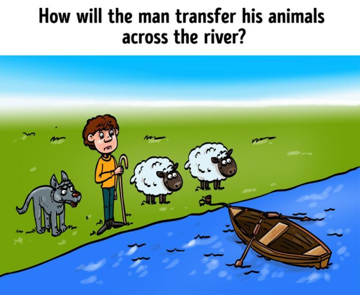 Thử thách IQ: Câu đố đưa cừu và sói qua sông khiến nhiều người 'bó tay' - 1