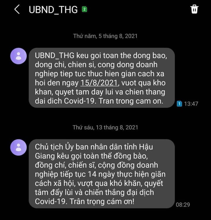 Hậu Giang: 73.200 thuê bao nhận thông báo giãn cách thêm 14 ngày do lỗi kỹ thuật - 1
