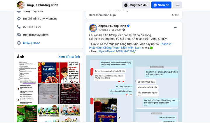 Bị chỉ trích, Angela Phương Trinh vẫn tuyên truyền 'giun đất trị COVID-19' - 1