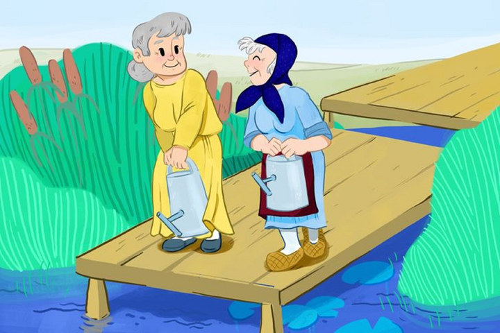 Thử thách IQ: 2 cụ già cầm bình ra sông, ai sẽ là người lấy được nhiều nước hơn? - 1