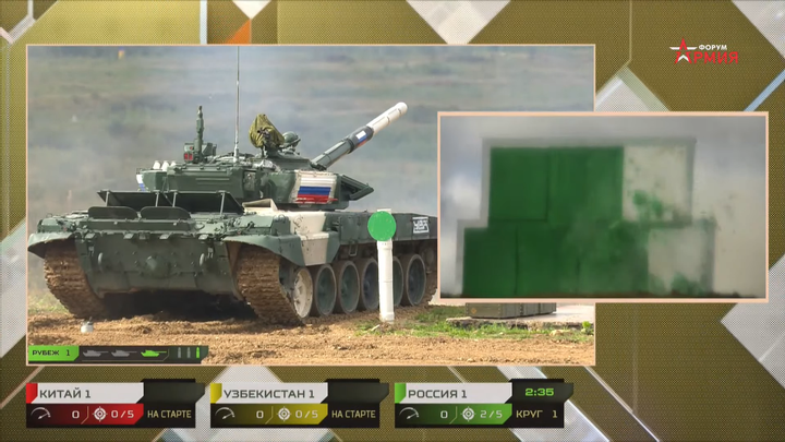 Tank Biathlon 2021: Xe tăng Nga mở màn ấn tượng, Trung Quốc bắn hụt 2 mục tiêu - 1