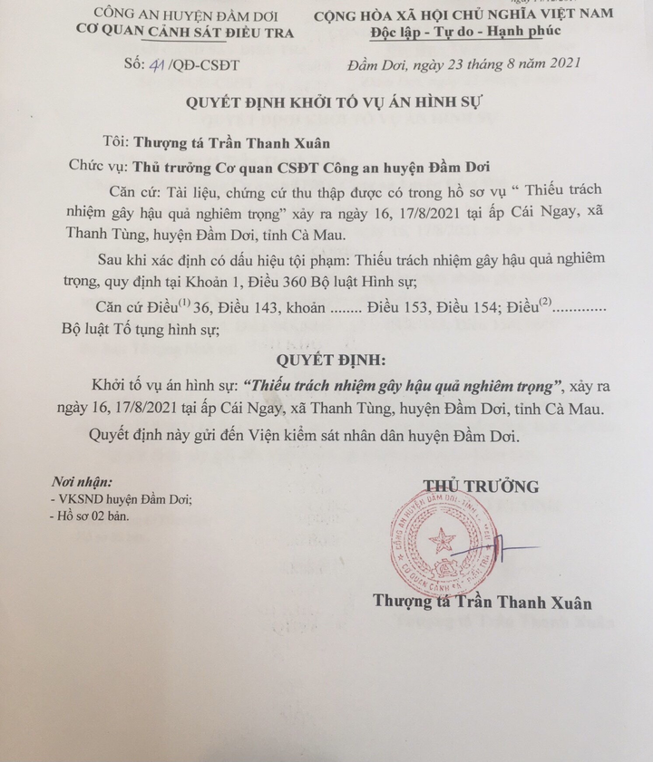 Khởi tố vụ án liên quan bác sĩ thiếu trách nhiệm làm lây lan dịch bệnh ở Cà Mau - 1