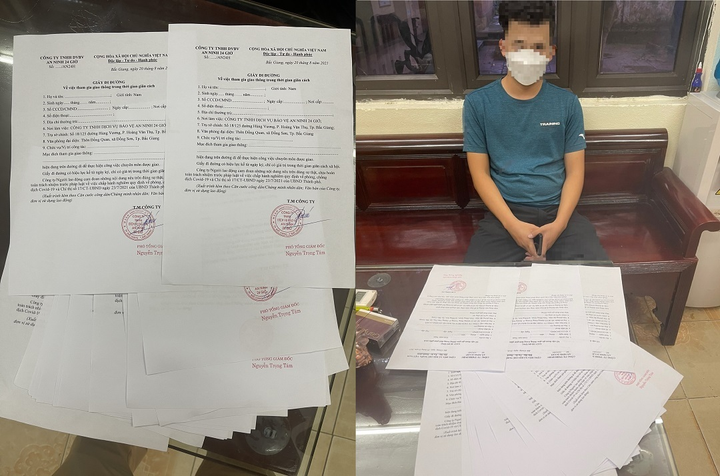 Phát hiện tài xế mang theo 18 tờ giấy đi đường khống ở chốt kiểm soát dịch - 1