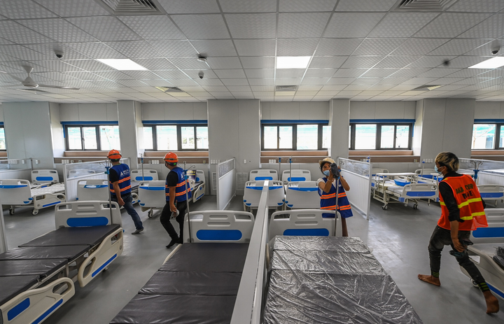 Ảnh: Bệnh viện dã chiến điều trị COVID-19 lớn nhất Hà Nội trước ngày hoạt động - 4