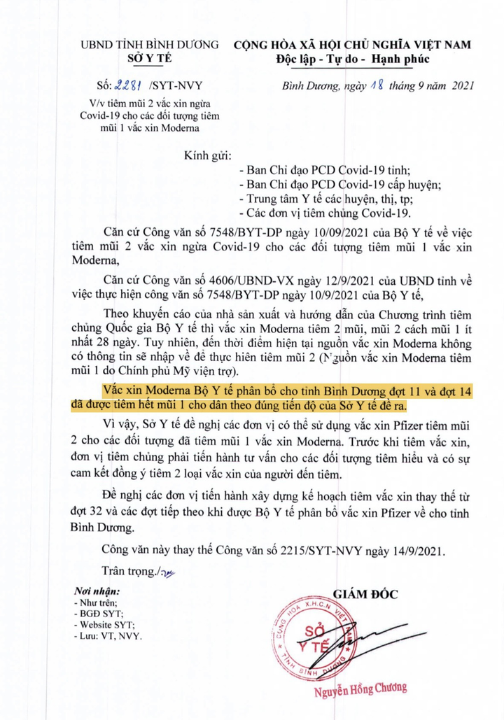 Thông tin 149.000 liều Moderna ở Bình Dương hết hạn là hiểu nhầm - 1