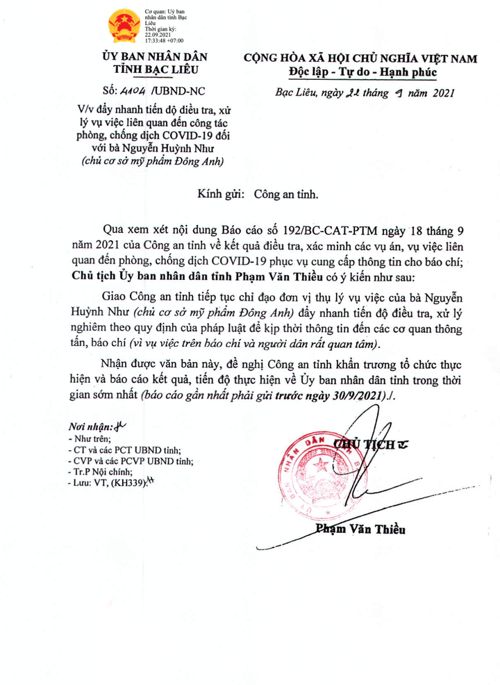 Nữ giám đốc bị tố làm lây lan COVID-19: Chủ tịch Bạc Liêu chỉ đạo xử lý nhanh - 1