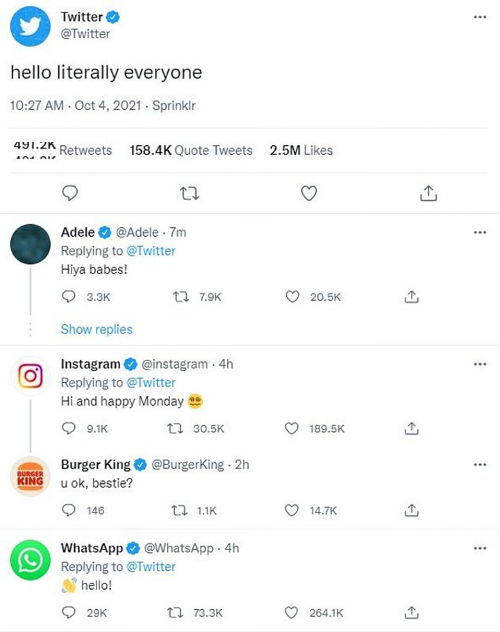 Facebook bị lỗi toàn cầu, hàng loạt người nổi tiếng phản ứng hài hước - 4