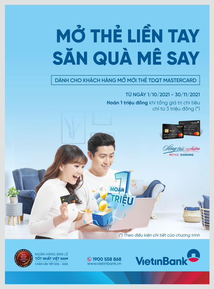 Hoàn tiền lên đến 1 triệu đồng khi mở thẻ tín dụng quốc tế VietinBank MasterCard - 1