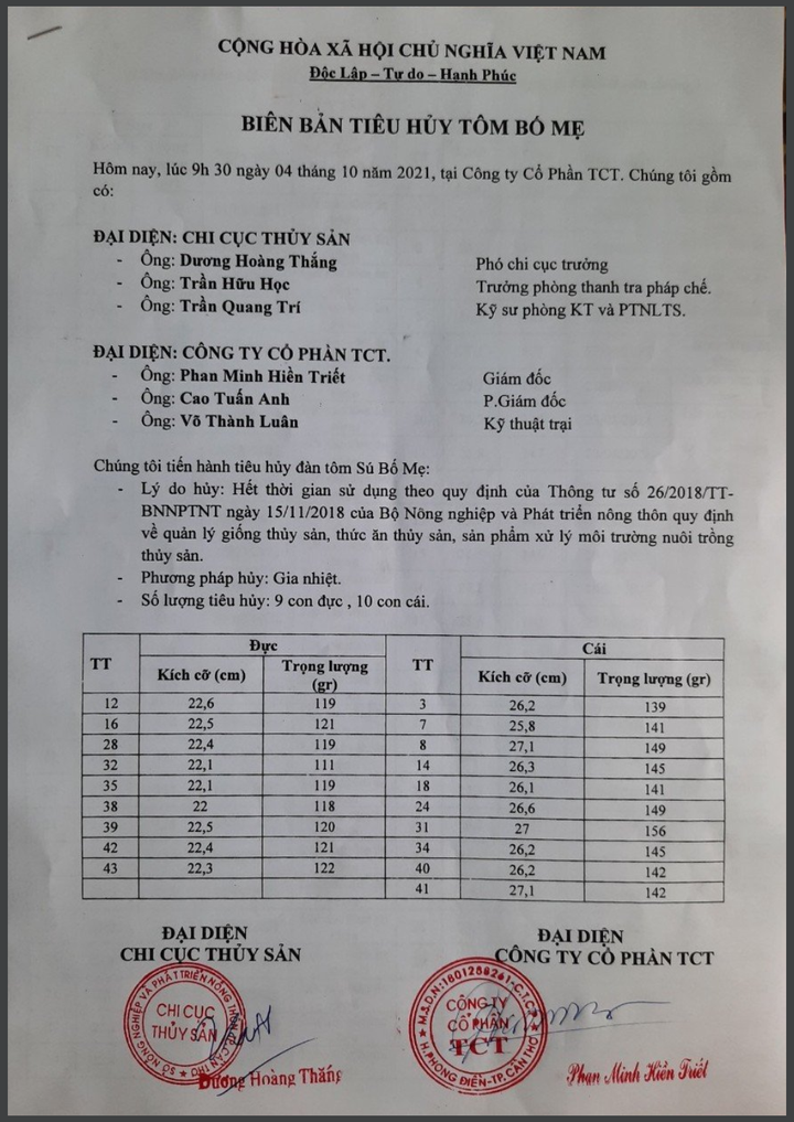 Vì sao một công ty ở Cần Thơ bị buộc tiêu huỷ đàn tôm giống bố mẹ? - 2