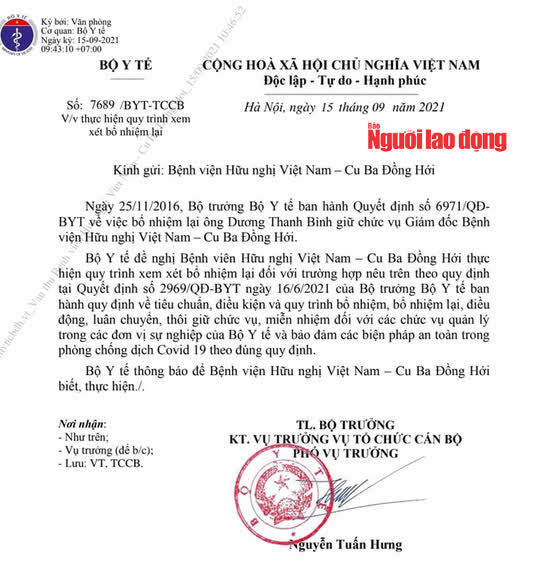 Giám đốc bệnh viện được xem xét bổ nhiệm 4 nhiệm kỳ: Bộ Y tế đang xin ý kiến chỉ đạo - Ảnh 3. Giám đốc bệnh viện được xem xét bổ nhiệm 4 nhiệm kỳ: Bộ Y tế lên tiếng - 3