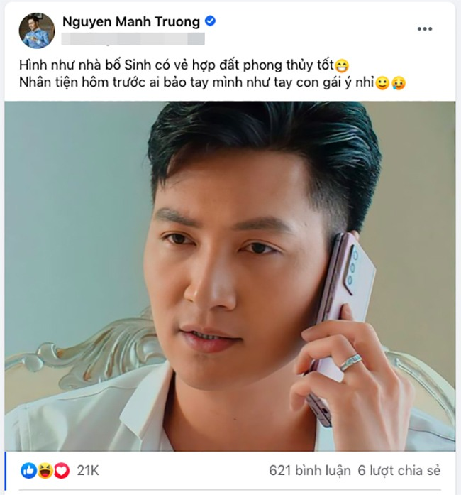 Bàn tay nuột nà của Mạnh Trường 'Hương vị tình thân' khiến chị em phát hờn