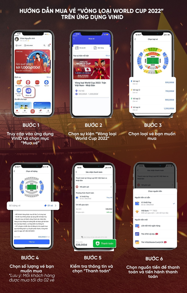 VinID mở bán vé hai trận đấu của tuyển Việt Nam tại vòng loại World Cup 2022 - 2