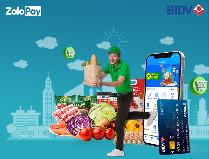 BIDV, ZaloPay tặng voucher 100.000 đồng cho khách hàng mua sắm tại Bách Hóa Xanh - 1