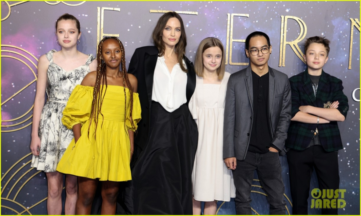 Ảnh: 5 con của Angelina Jolie mặc đẹp, cùng mẹ dự công chiếu phim - 1
