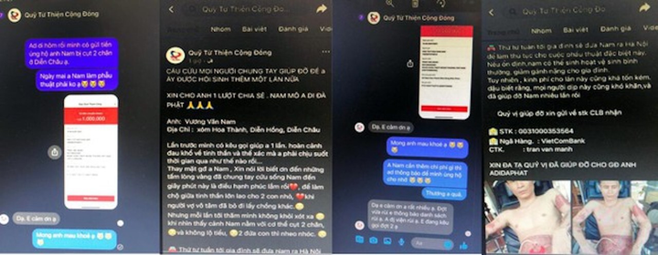 Thủ đoạn của kẻ lập 'Quỹ từ thiện cộng đồng' trên facebook, lừa tiền nhà hảo tâm - 1