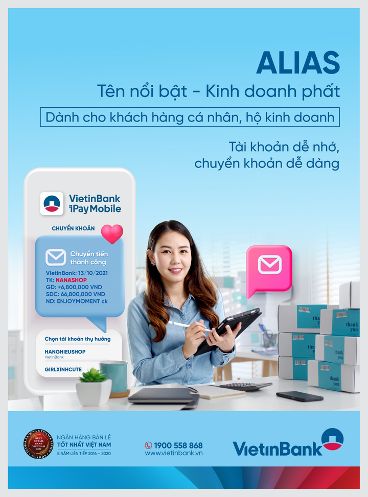 Khẳng định thương hiệu kinh doanh qua dịch vụ đặt Alias tài khoản của VietinBank - 1