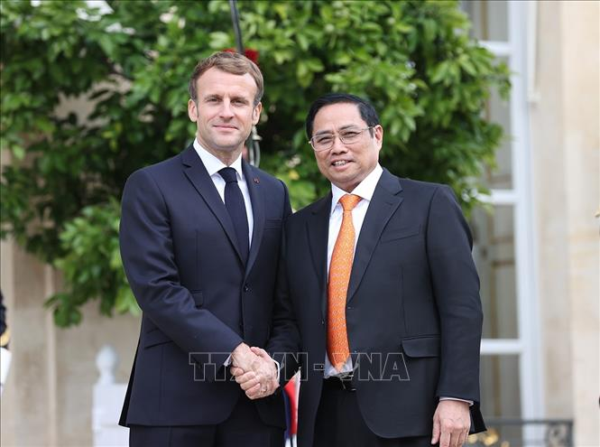 Thủ tướng Phạm Minh Chính hội kiến Tổng thống Pháp Emmanuel Macron - 2