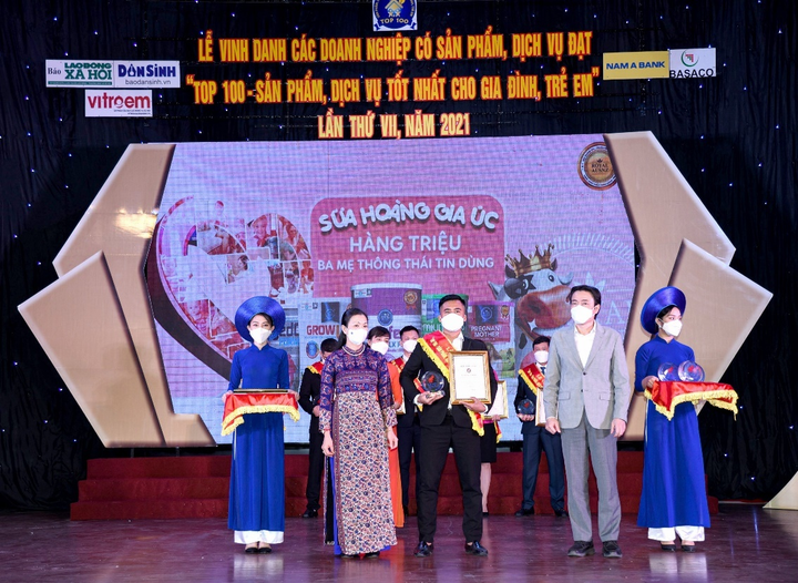 Sữa Hoàng Gia Úc lọt Top 100 sản phẩm dịch vụ tốt cho gia đình, trẻ em năm 2021 - 2
