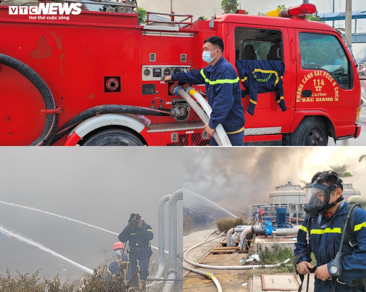 Sau gần 1 ngày, lửa vẫn âm ỉ trong công ty sản xuất nhựa ở Bắc Giang - 9