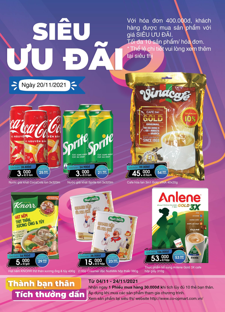Co.opmart và Co.opXtra rầm rộ giảm giá hóa mỹ phẩm và may mặc mừng 20/11 - 2