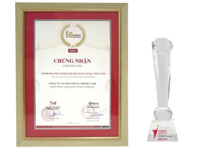 Hưng Thịnh land lọt Top 50 doanh nghiệp lợi nhuận xuất sắc Việt Nam năm 2021 - 2