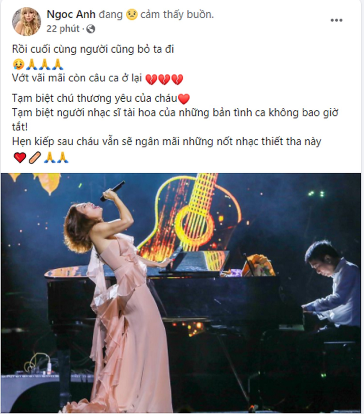 NS Phú Quang qua đời, Ngọc Anh viết: Kiếp sau cháu vẫn ngân những nốt nhạc này - 1