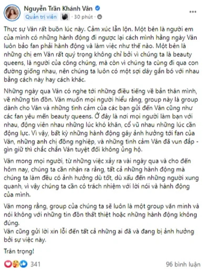 Trưởng fan club bị tố chơi xấu Thùy Tiên, Hoa hậu Khánh Vân lên tiếng - 1