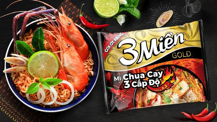 UNIBEN ra mắt Mì 3 Miền chua cay 3 cấp độ mới - chua cay chuẩn vị mỗi người - 3
