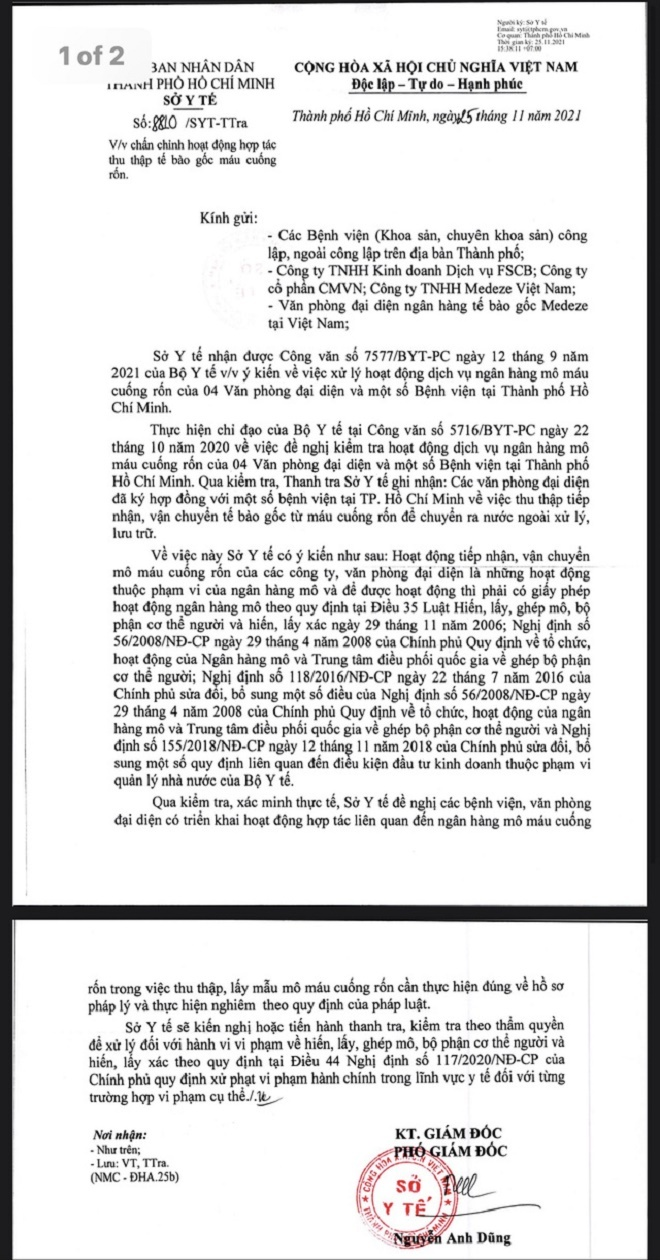 Tăng cường quản lý dịch vụ ngân hàng mô máu cuống rốn - 2