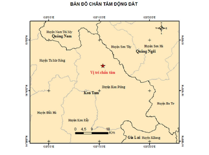Chỉ trong một buổi sáng, 4 trận động đất liên tiếp xảy ra ở Kon Tum - 1