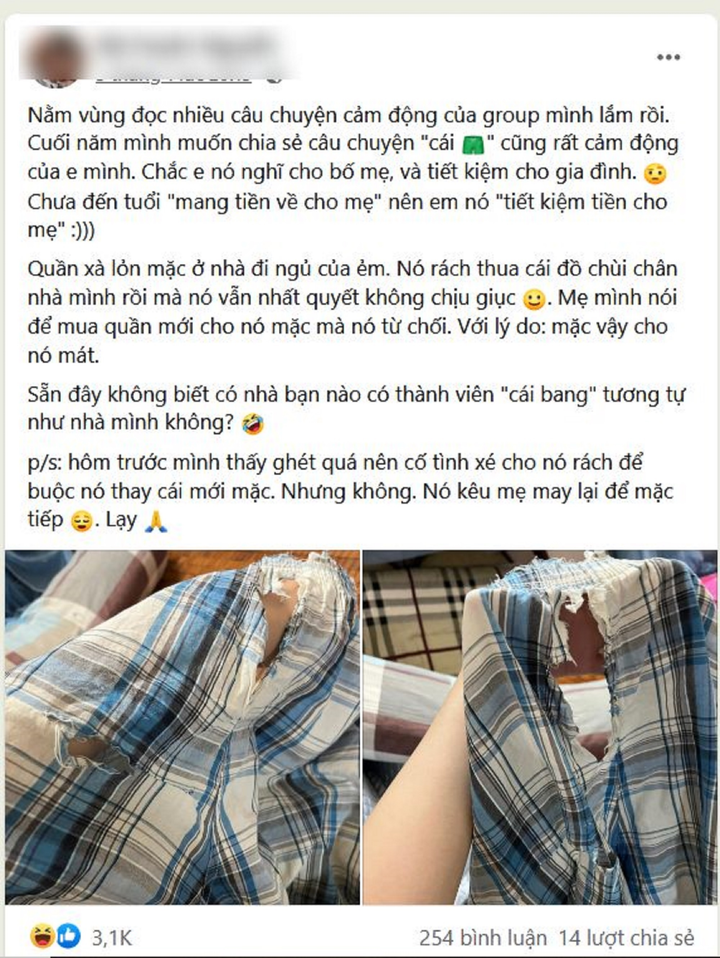 Quần rách tươm nhưng cậu bé vẫn quyết mặc không bỏ, lý do khiến ai nấy cảm động - 1