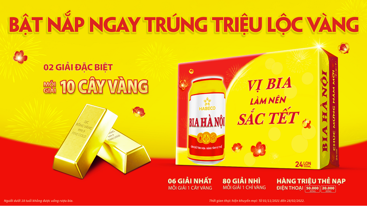 Nhận thưởng 1 cây vàng, khách hàng mừng đón Tết tài lộc với CTKM của Bia Hà Nội - 5