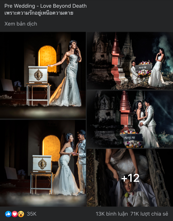 Cặp đôi rủ nhau ra nghĩa địa chụp ảnh cưới, 'nổi da gà' khi nhìn thành quả - 1